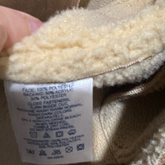 Lands' End Brown Teddy Jacket with Cream Lining - Picture 4 of 4